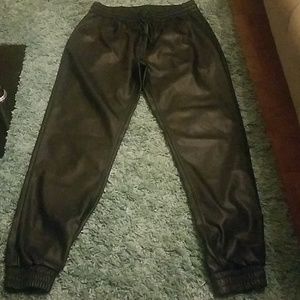 Kenneth Cole Faux Leather Joggers